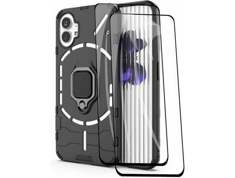 Carcasa + 2 Protectores de Pantalla de Vidrio Templado para Nothing Phone 1 HONGWE.