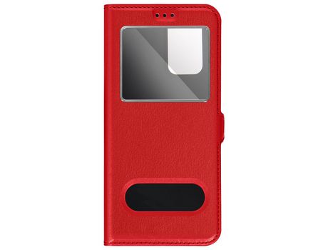 Funda Samsung Galaxy A33 5G 4G con Solapa Doble Ventana Soporte Vídeo Rojo AVIZAR
