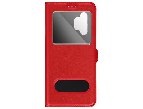 Funda Samsung Galaxy A13 5G, A04s 4G con Solapa Doble Ventana Soporte Vídeo Rojo AVIZAR
