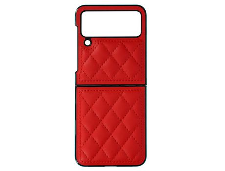 Funda para Samsung Galaxy Z Flip 4 en polipiel Rhombus Chic Series Rojo AVIZAR