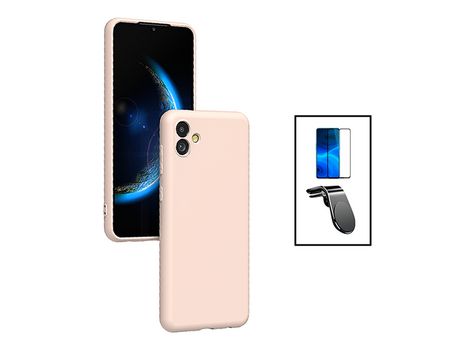 Kit de protector de pantalla de vidrio templado Gorillasglass + cubierta trasera de silicona + soporte de coche magnético L para Samsung Galaxy F04...