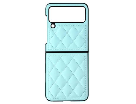 Funda para Samsung Galaxy Z Flip 4 en polipiel Rhombus Chic Series Azul Claro AVIZAR