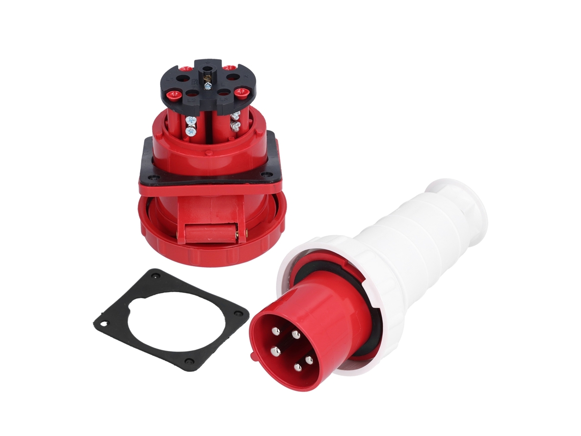 Enchufe Industrial Trifásico De 5 Pines, Ip67, Resistente Al Agua, 380-415 V, 63 A, 3p+n+e