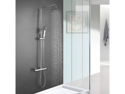 Kibath Columna De Ducha Monomando Cuadrada 83-126 Cm Verara Acabado Cromo Brillo Fabricado En Latón