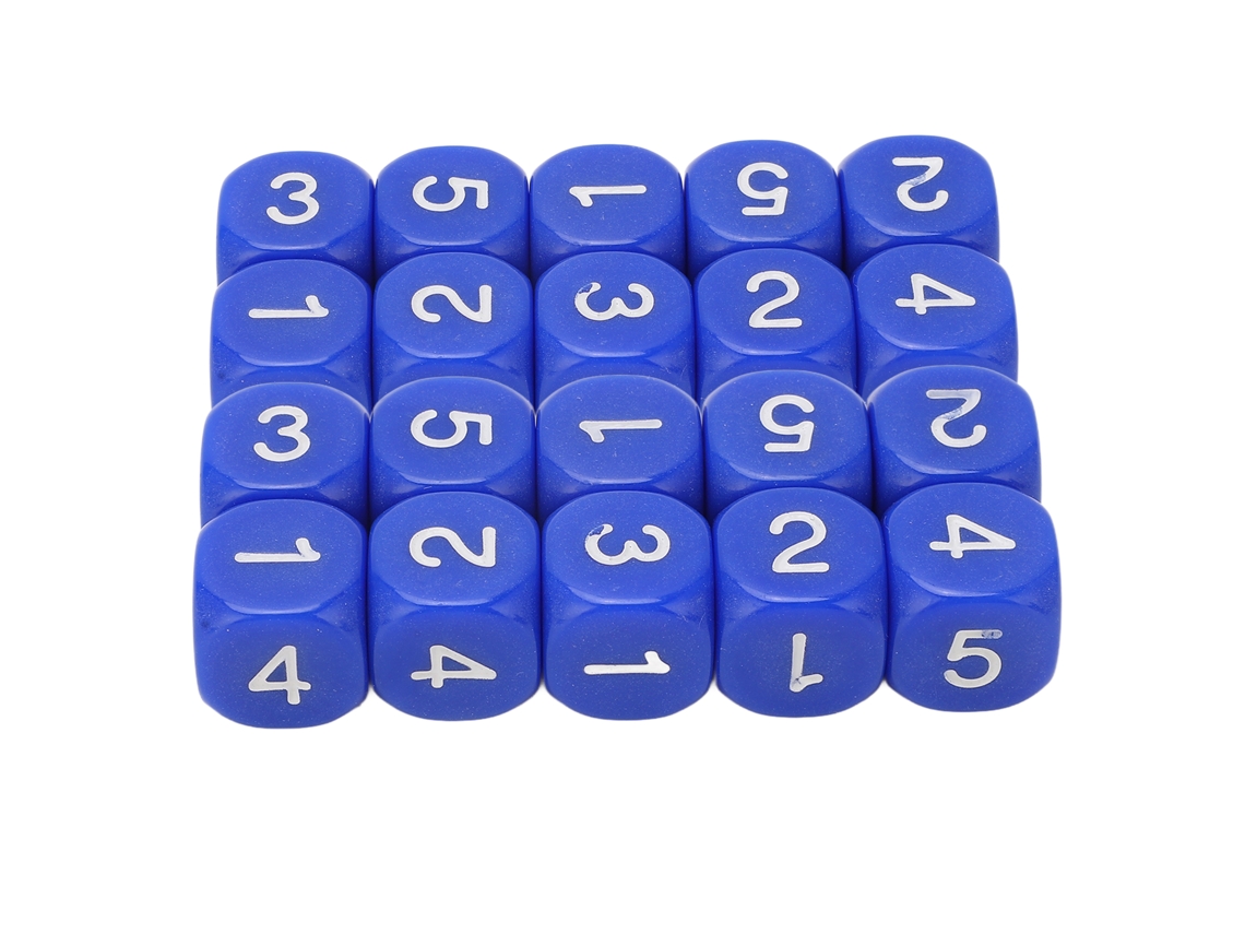 Juego De 20 Dados Numéricos De Seis Caras Con Bordes Redondeados, De Plástico, Para Juegos De Mesa Y Enseñanza, Color Azul.