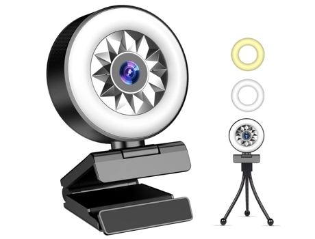 Cámara Web CHRONUS 1080P con micrófono con brillo ajustable y enfoque automático (negro)