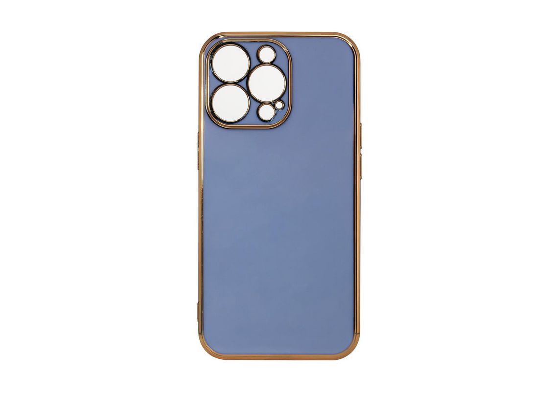 Carcasa Lighting Color para Samsung Galaxy A73 5G Gold Frame Gel Cover Azul 1 Unidad.