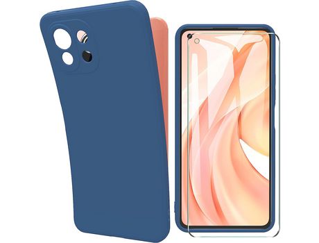 Carcasa para Xiaomi Mi 11 Lite Silicona líquida Compatible con Xiaomi Mi 11 Lite Carcasa protectora a prueba de golpes Carcasa azul HONGWE.