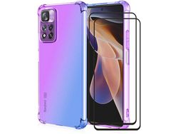Kit Carcasa para Xiaomi Redmi Note 11 Pro 11 Pro+ HONGWE. Azul Morado