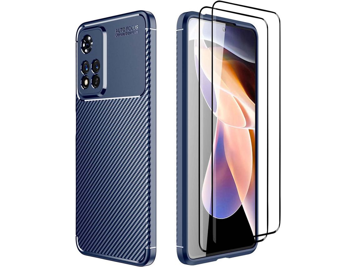 Kit Carcasa para Xiaomi Redmi Note 11 Pro/Pro Plus HONGWE. Azul