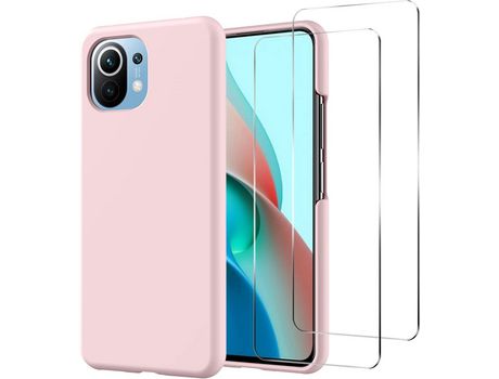 Kit Carcasa para Xiaomi Mi 11 Lite 4G&5G HONGWE Rosa