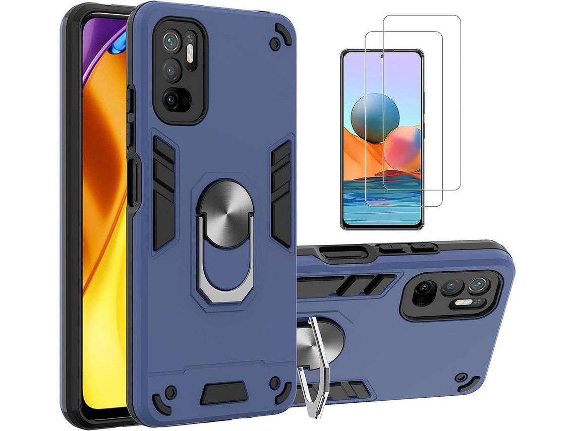Kit Carcasa para Xiaomi Poco M3 Pro 5G HONGWE. Azul Marino
