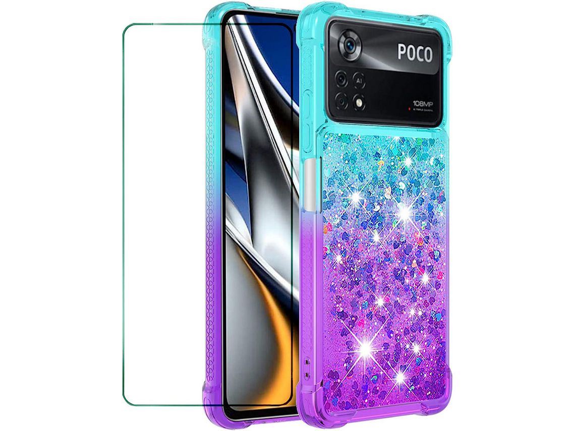 Kit Carcasa para Xiaomi Poco X4 Pro 5G HONGWE. Azul Púrpura