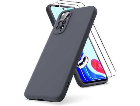 Kit Carcasa para Xiaomi Redmi Note 11 HONGWE Gris Oscuro