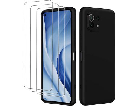 Kit Carcasa para Xiaomi Mi 11 Lite 4G/5G/11 Lite 5G Ne HONGWE Negro