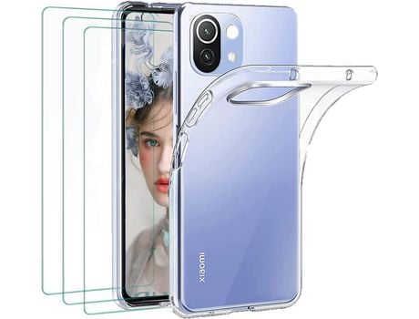 Kit Carcasa para Xiaomi Mi 11 Lite/Mi 11 Lite 5G HONGWE Transparente