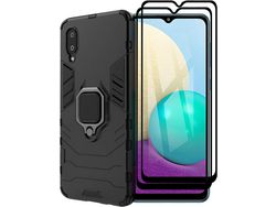 Kit Carcasa para Samsung Galaxy A02/M02 HONGWE. Negro