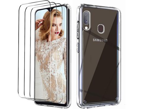 Kit Carcasa para Samsung A20E HONGWE Transparente