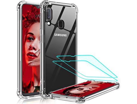 Kit Carcasa para Samsung A20E HONGWE Transparente