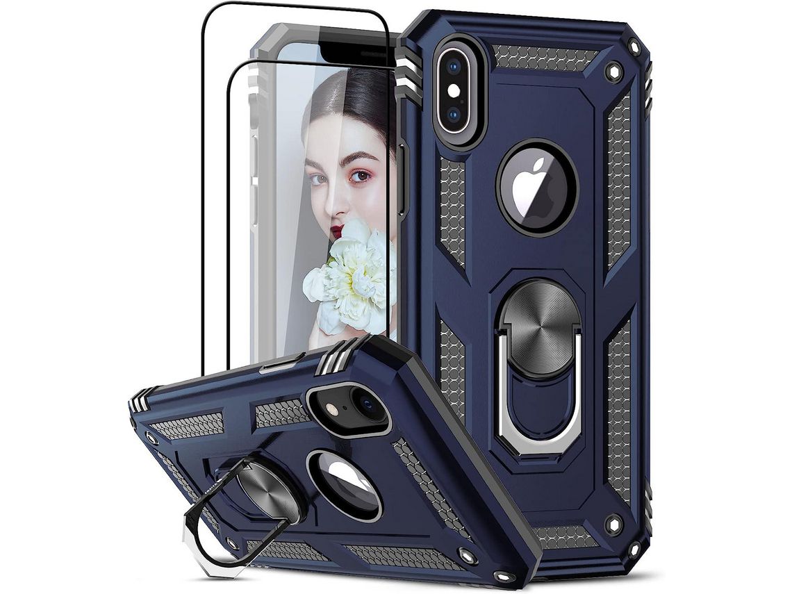 Kit Carcasa para iPhone X/Xs HONGWE. Azul