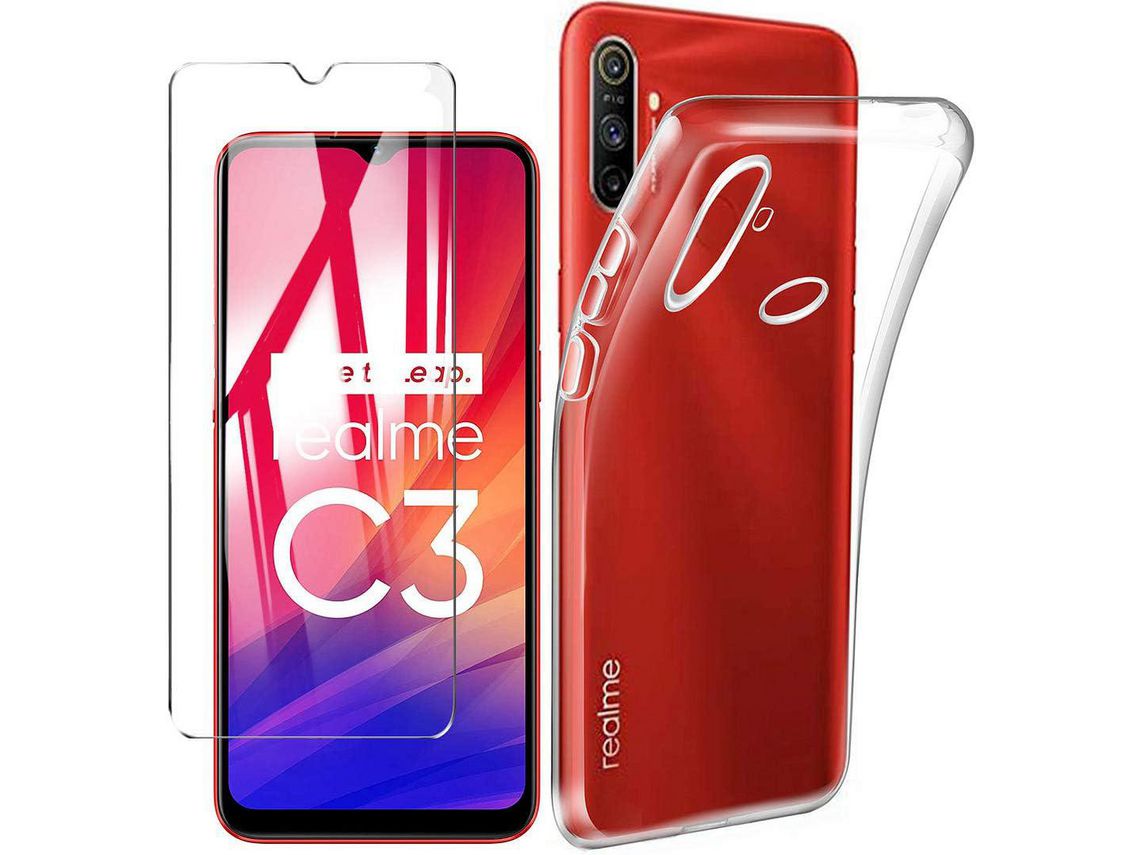 Kit Carcasa para Realme C3 2020 HONGWE. Transparente