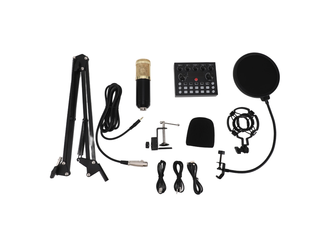Kit De Equipo Para Podcast Con Micrófono De Condensador Y Tarjeta De Sonido Para Transmisión En Vivo Y Grabación.