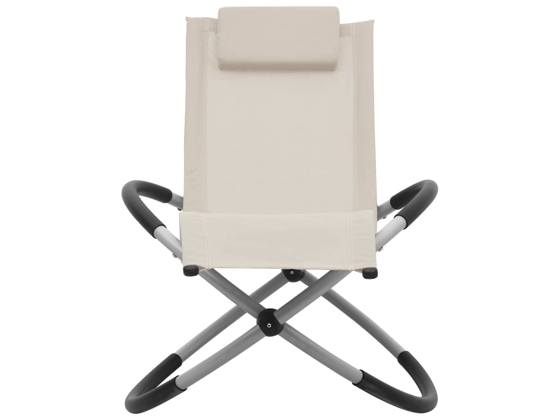 Tumbona | Tumbona De Exterior | Silla Para Niños Acero Color Crema Wsd605445