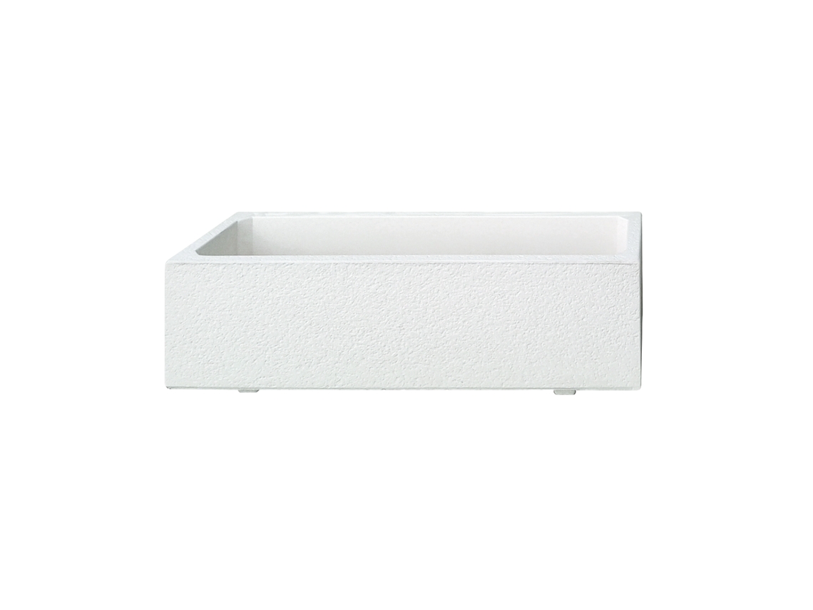 Jardinera de hormigón pintado de blanco - 65x25x28cm ARTICIMENTOS