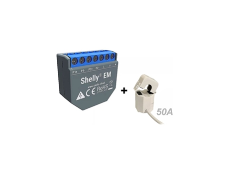 Metro Contador SHELLY Doble Cono para Automatización Wifi Núcleo 50A