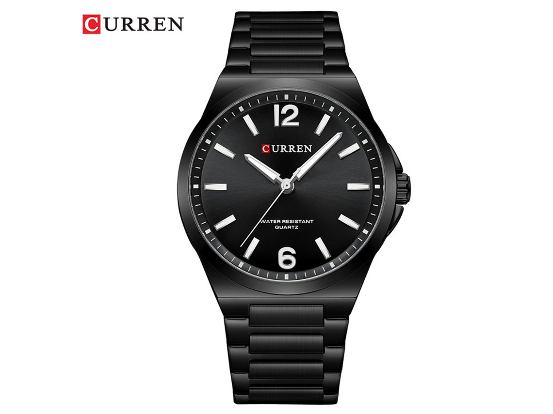 Reloj de cuarzo MDUG para hombre: elegante, profesional e informal, resistente al agua, con brazalete de acero inoxidable y manecillas negras.