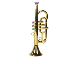 Trompeta Infantil De 3 Tonos Instrumento Musical Juguete Oro Abs Ligero Para Niños
