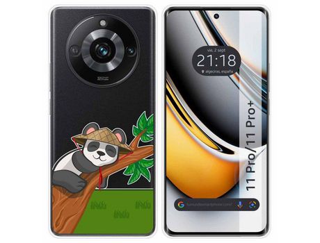 Funda Silicona Transparente Realme 11 Pro / 11 Pro+ Plus 5G Diseño Panda Dibujos TUMUNDOSMARTPHONE