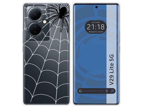 Funda Silicona Transparente Vivo V29 Lite 5G Diseño Araña Dibujos TUMUNDOSMARTPHONE