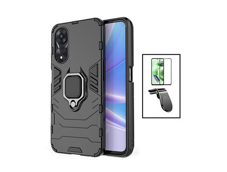 Kit de Protector de Pantalla de vidrio templado Gorillasglass + Carcasa protectora militar magnética + soporte de coche magnético L para Oppo A98 n...