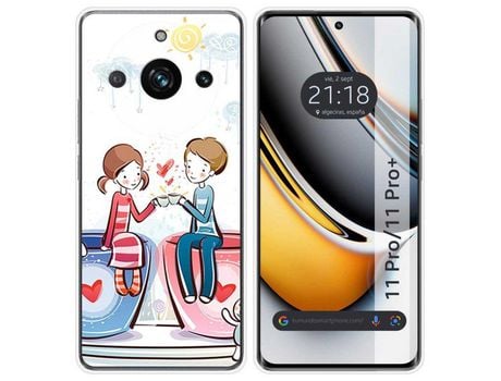 Funda Silicona Realme 11 Pro / 11 Pro+ Plus 5G Diseño Café Dibujos TUMUNDOSMARTPHONE