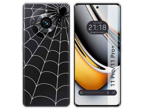 Funda Silicona Transparente Realme 11 Pro / 11 Pro+ Plus 5G Diseño Araña Dibujos TUMUNDOSMARTPHONE