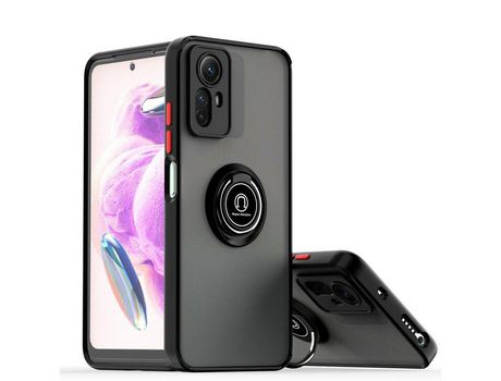 Funda Mate Con Borde Negro Y Anillo Giratorio 360 Xiaomi Redmi Note 12S TUMUNDOSMARTPHONE