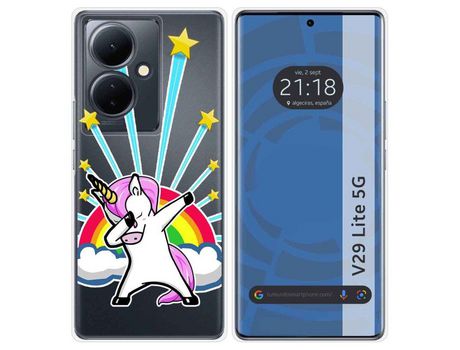 Funda Silicona Transparente Vivo V29 Lite 5G Diseño Unicornio Dibujos TUMUNDOSMARTPHONE