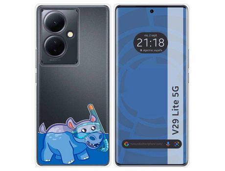 Funda Silicona Transparente Vivo V29 Lite 5G Diseño Hipo Dibujos TUMUNDOSMARTPHONE