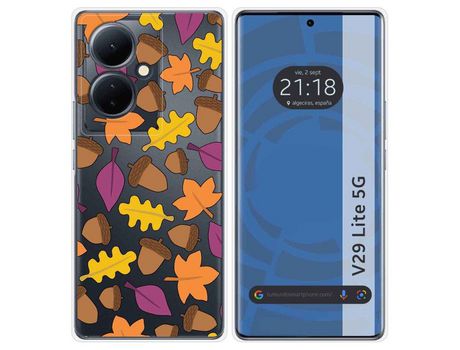 Funda Silicona Transparente Vivo V29 Lite 5G Diseño Otoño Dibujos TUMUNDOSMARTPHONE