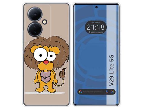 Funda Silicona Vivo V29 Lite 5G Diseño Leon Dibujos TUMUNDOSMARTPHONE