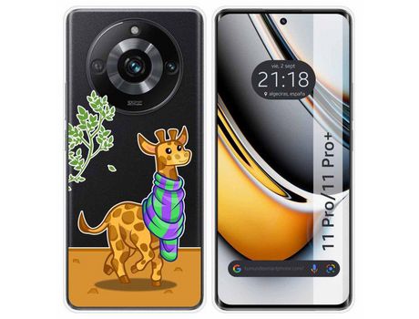 Funda Silicona Transparente Realme 11 Pro / 11 Pro+ Plus 5G Diseño Jirafa Dibujos TUMUNDOSMARTPHONE