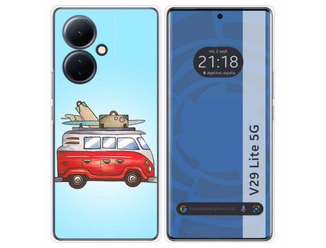 Funda Silicona Vivo V29 Lite 5G Diseño Furgoneta Dibujos TUMUNDOSMARTPHONE