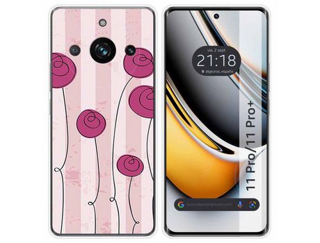 Funda Silicona Realme 11 Pro / 11 Pro+ Plus 5G Diseño Flores Vintage Dibujos TUMUNDOSMARTPHONE