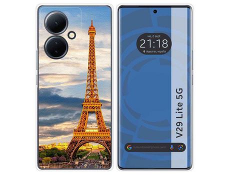 Funda Silicona Vivo V29 Lite 5G Diseño Paris Dibujos TUMUNDOSMARTPHONE