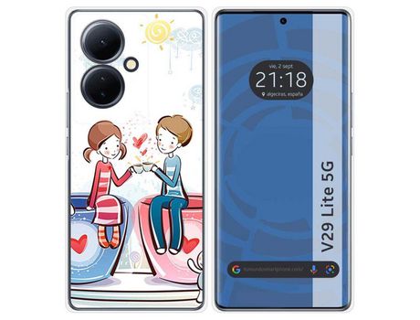 Funda Silicona Vivo V29 Lite 5G Diseño Café Dibujos TUMUNDOSMARTPHONE