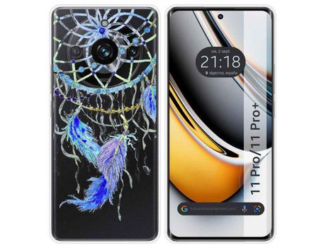 Funda Silicona Transparente Realme 11 Pro / 11 Pro+ Plus 5G Diseño Plumas Dibujos TUMUNDOSMARTPHONE