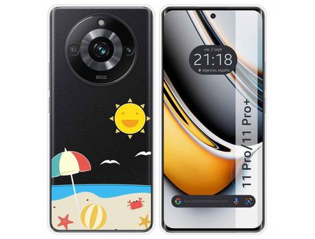 Funda Silicona Transparente Realme 11 Pro / 11 Pro+ Plus 5G Diseño Playa Dibujos TUMUNDOSMARTPHONE