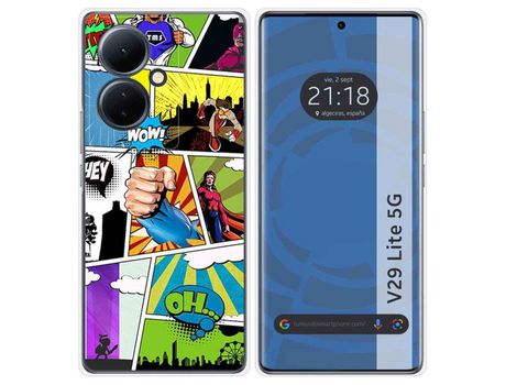 Funda Silicona Vivo V29 Lite 5G Diseño Comic Dibujos TUMUNDOSMARTPHONE
