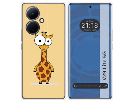 Funda Silicona Vivo V29 Lite 5G Diseño Jirafa Dibujos TUMUNDOSMARTPHONE
